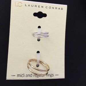 Brand new LC designer's 🎈2 PC knuckle midi rings J01A